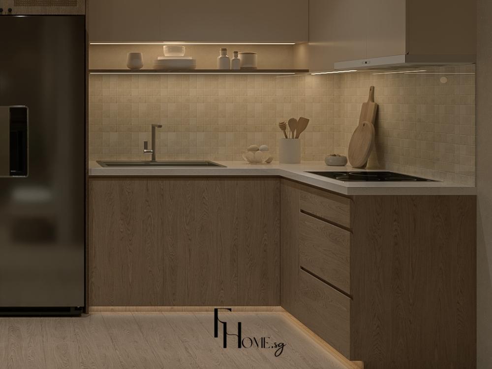 Ngăn kéo đa năng tối ưu hóa diện tích, giúp sắp xếp dụng cụ bếp tiện lợi và dễ tìm