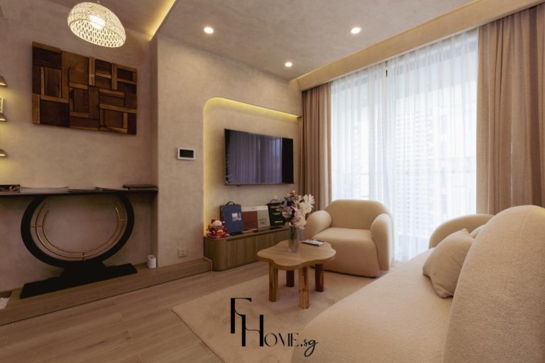 Phòng khách căn hộ Lumiere Boulevard 74m2 phong cách Wabi Sabi view 5