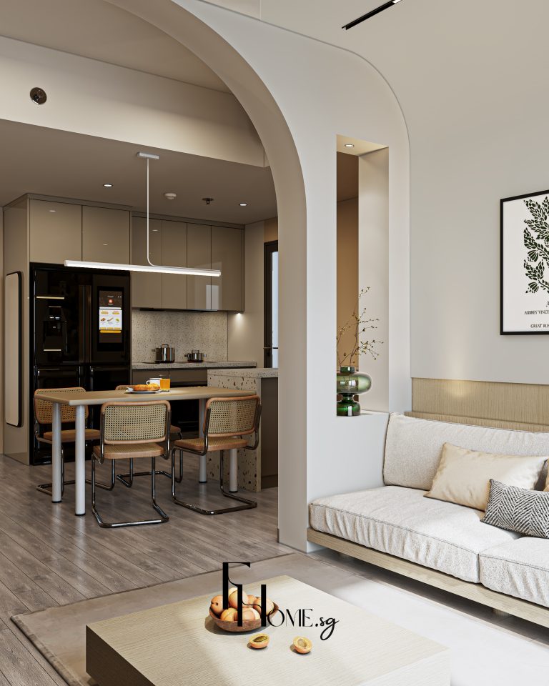 Phòng khách căn hộ Masterise Centre Point 76m2 phong cách Minimalism view 4