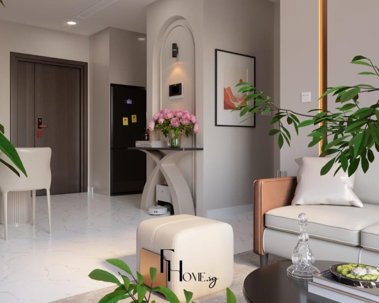 Phòng khách căn hộ Vinhomes Grand Park 80m2 phong cách Hiện đại view 2