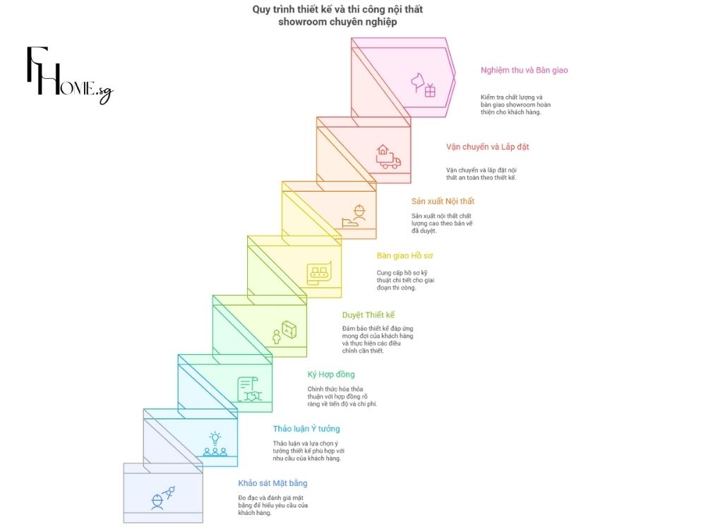 Quy trình thiết kế, thi công showroom chuyên nghiệp với 8 bước