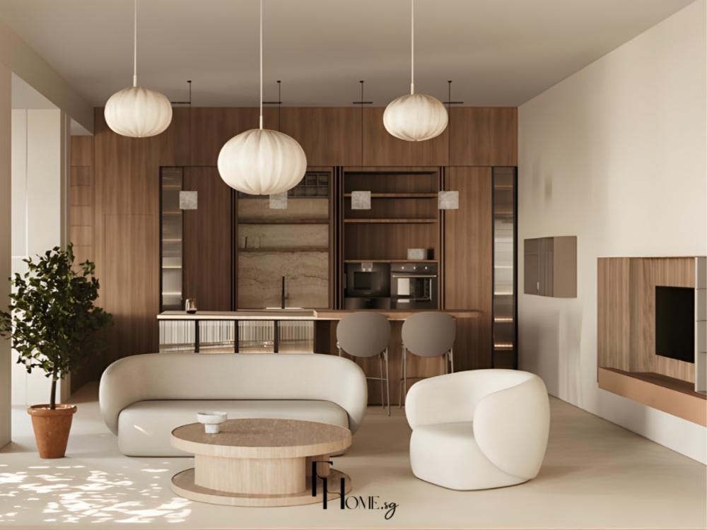 Showroom nội thất gỗ sang trọng với không gian thoáng đãng, giúp khách hàng trải nghiệm trực tiếp chất lượng sản phẩm