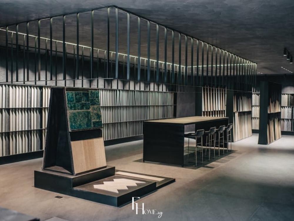 Showroom vật liệu xây dựng với bố trí khoa học, phân chia khu vực trưng bày theo chức năng và diện tích sản phẩm