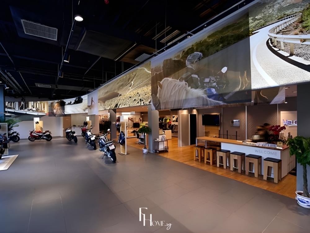 Showroom xe máy với không gian mở, tối ưu diện tích và tạo cảm giác thoáng đãng cho khách hàng
