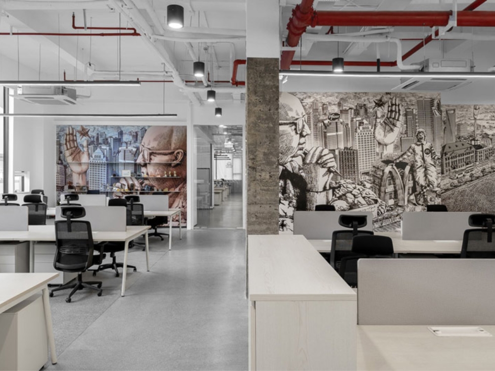 Trang trí tường văn phòng bằng tường nghệ thuật tạo không gian làm việc độc đáo
