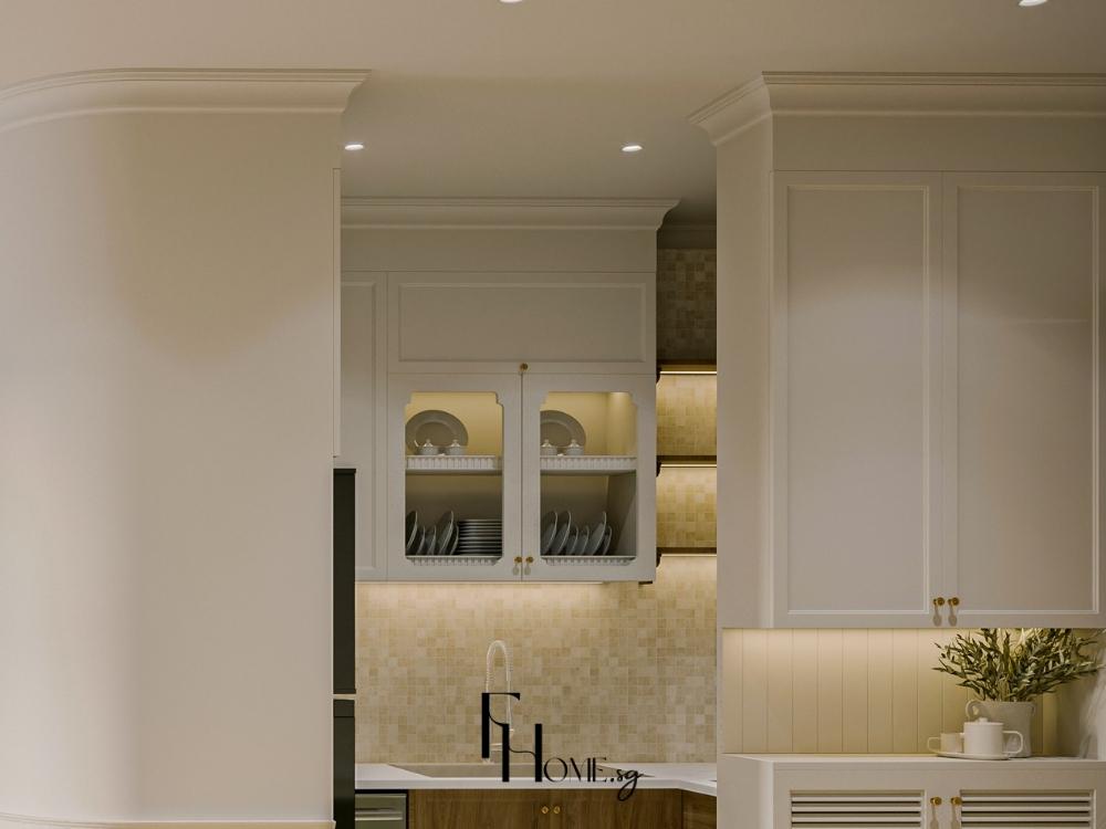 Tủ bếp kịch trần mang đến vẻ đẹp liền mạch, sang trọng và tăng tối đa không gian lưu trữ cho căn bếp