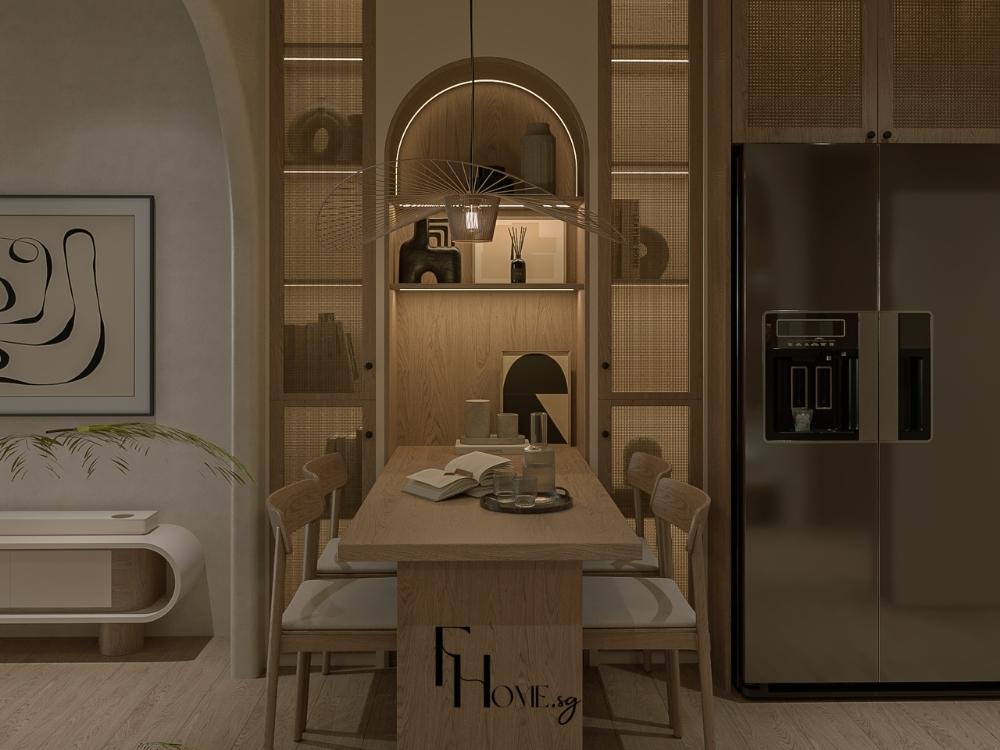 Tủ bếp thông minh với thiết kế âm tường giúp tối ưu không gian và giữ căn bếp luôn gọn gàng