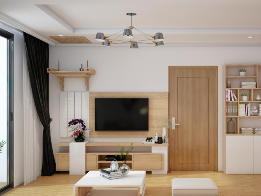 Bàn thờ cần được bố trí riêng biệt, tránh đặt phía trên kệ tivi để giữ sự trang nghiêm và thanh tịnh cho không gian thờ cúng