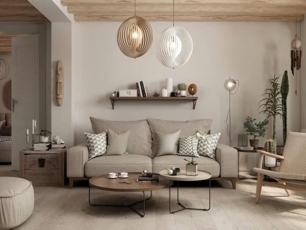 Không gian phòng khách vintage dịu dàng đậm chất hoài niệm