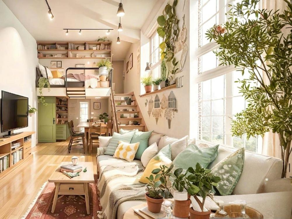 Nhà phố diện tích nhỏ nên có thể thiết kế phòng khách thông bếp (Sưu tầm)