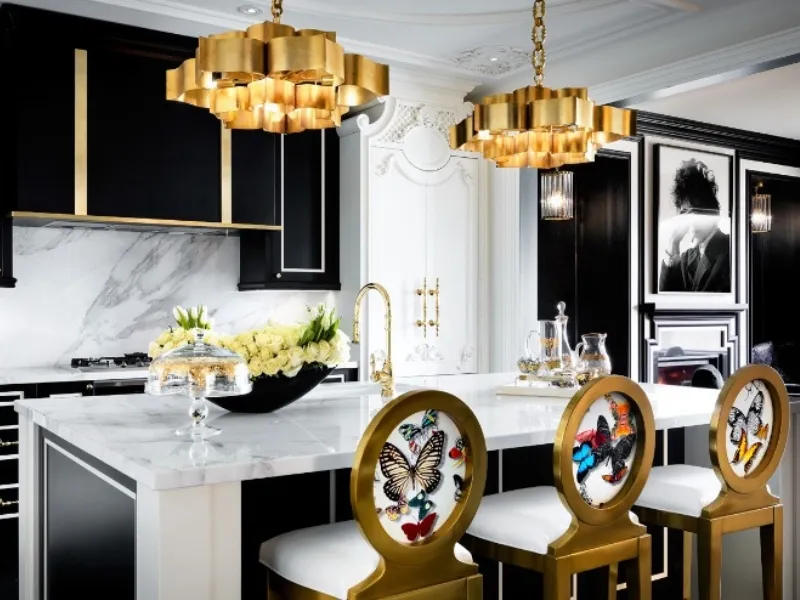 Nội thất phòng bếp của chung cư tân cổ điển Luxury