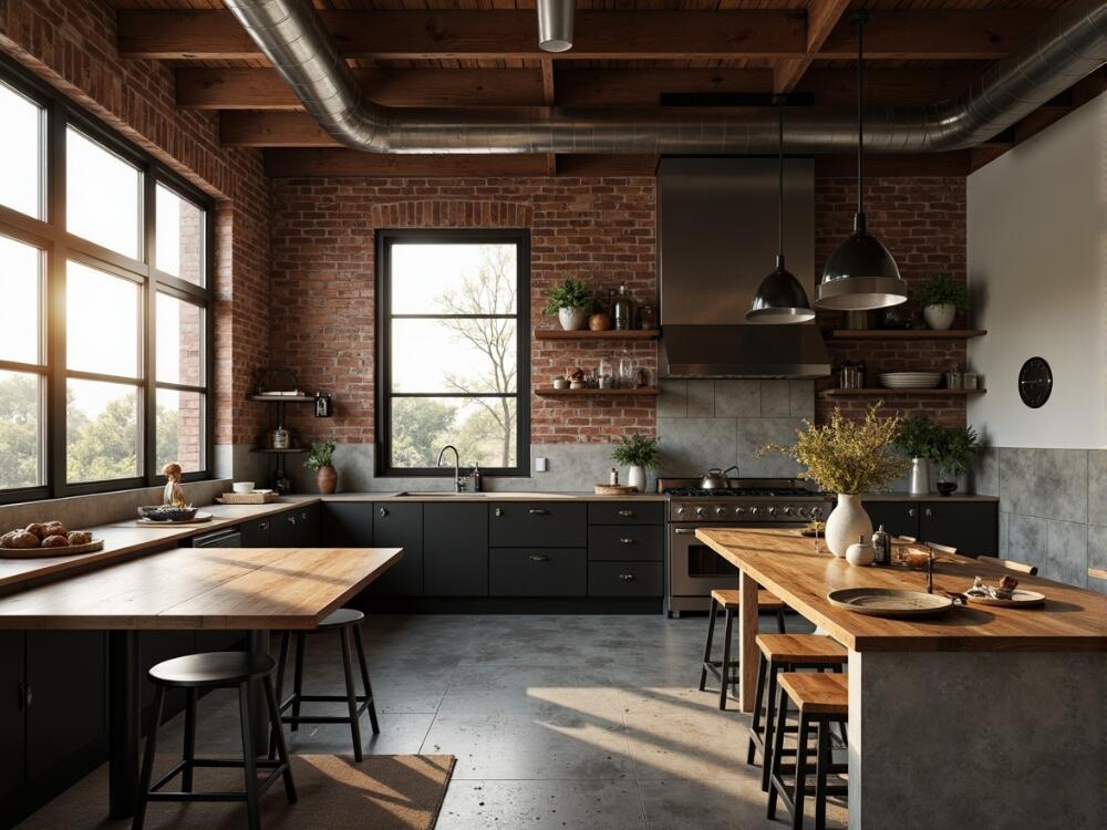 Phòng bếp bền bỉ sạch sẽ với bề mặt thô tự nhiên thể hiện tinh thần chân thực của Brutalism