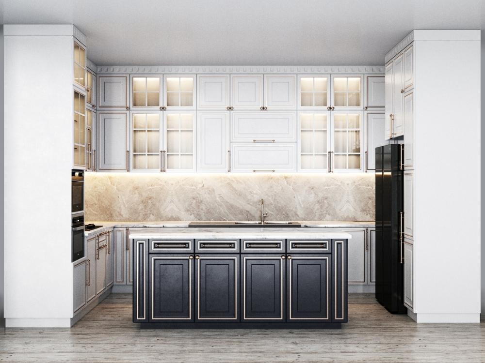 Phòng bếp nhà phố 90m² gọn gàng tinh tế với tông sáng và đường nét nhẹ nhàng