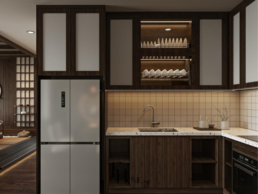 Phòng bếp Rustic mộc mạc tiện nghi mang hơi thở thiên nhiên và sự gắn kết gia đình