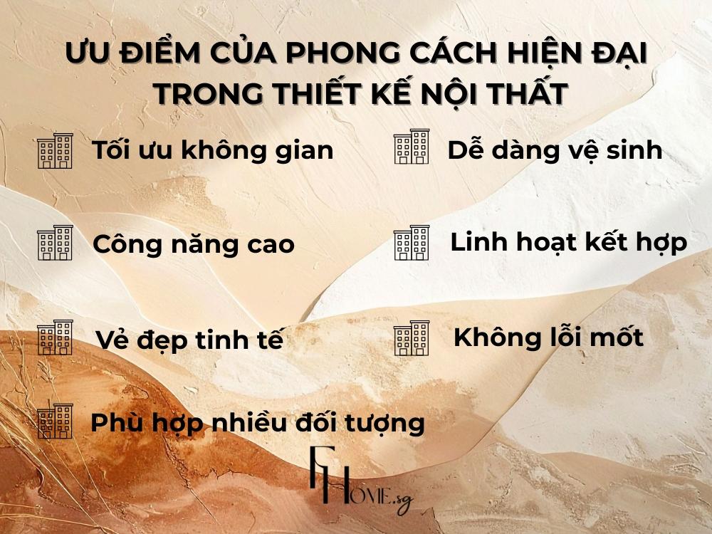 Phong cách hiện đại mang lại nhiều lợi ích thiết thực cho không gian sống