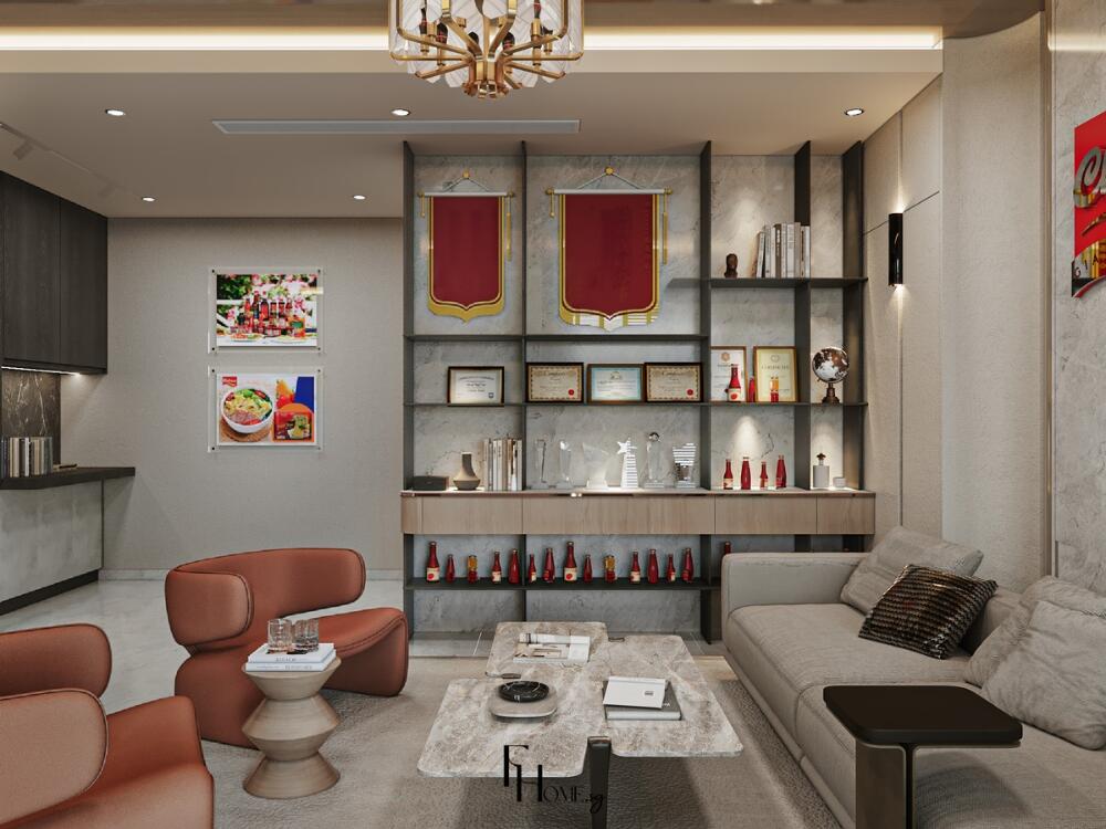 Phòng Giám đốc sang trọng với vật liệu cao cấp và không gian riêng tư tinh tế