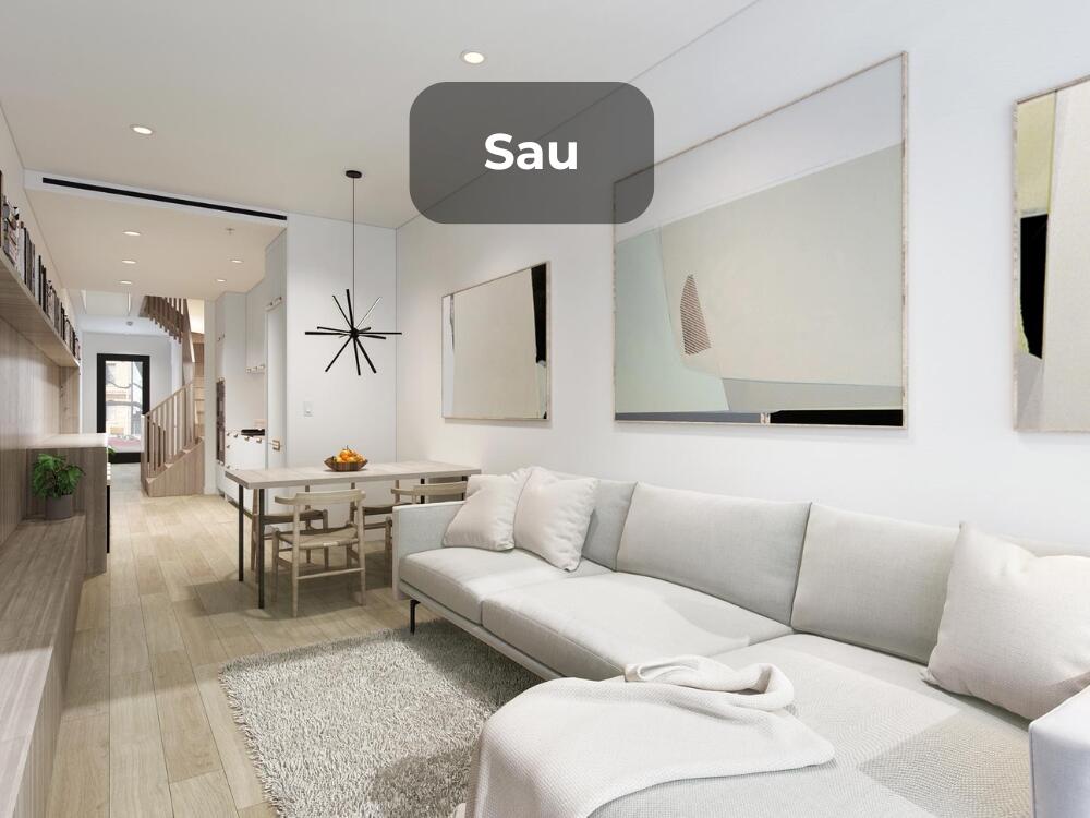 Phòng khách được sắp xếp hợp phong thủy mang lại không gian hài hòa và vượng khí cho gia chủ