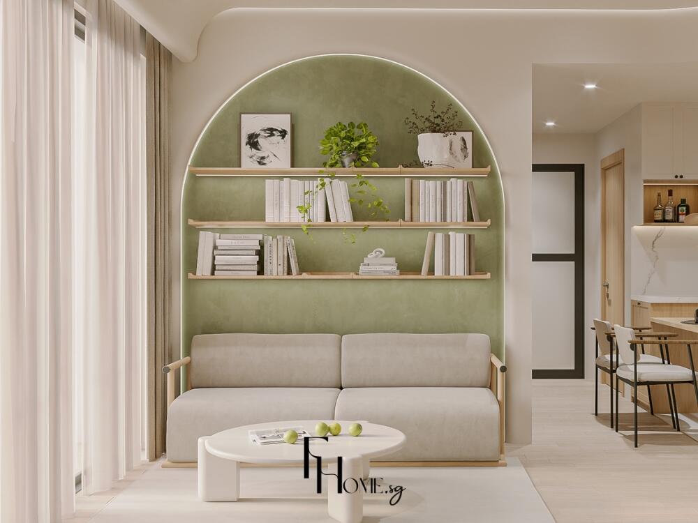 Phòng khách Japandi tối giản hài hòa mang đến cảm giác thư giãn và kết nối