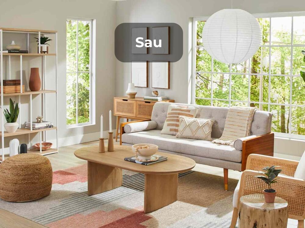 Phòng khách rộng rãi hơn với nội thất đa năng giúp tiết kiệm diện tích