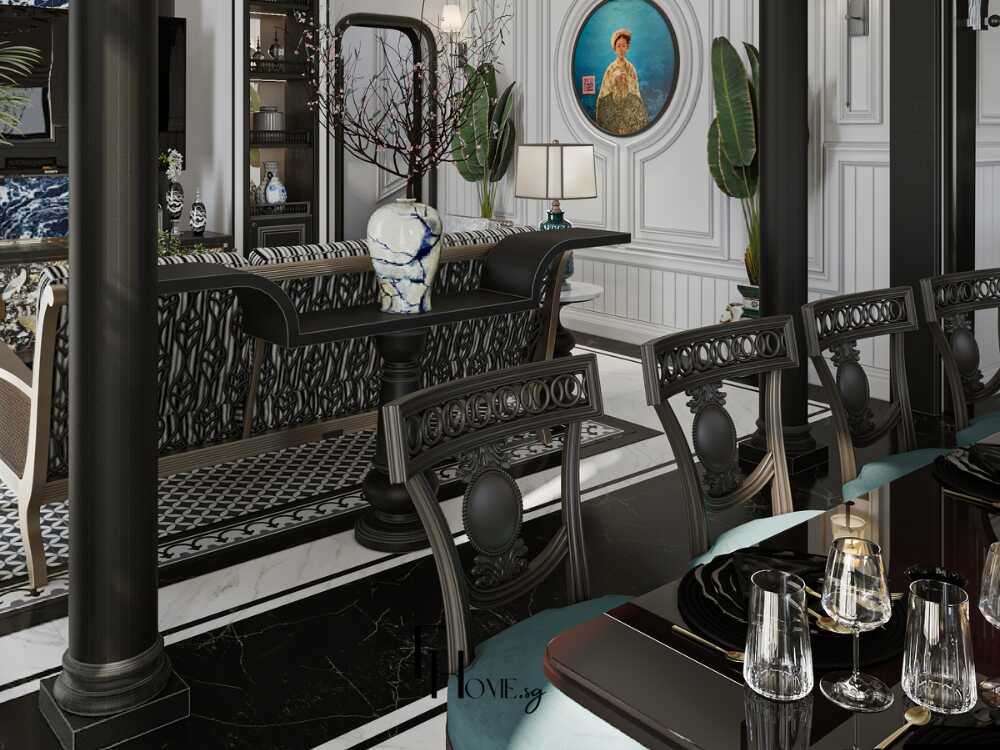 Phòng khách sang trọng, hòa quyện giữa vẻ đẹp cổ điển và hiện đại