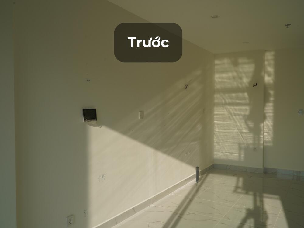 Phòng khách trước khi cải tạo còn thiếu tiện nghi và chưa ứng dụng công nghệ hiện đại