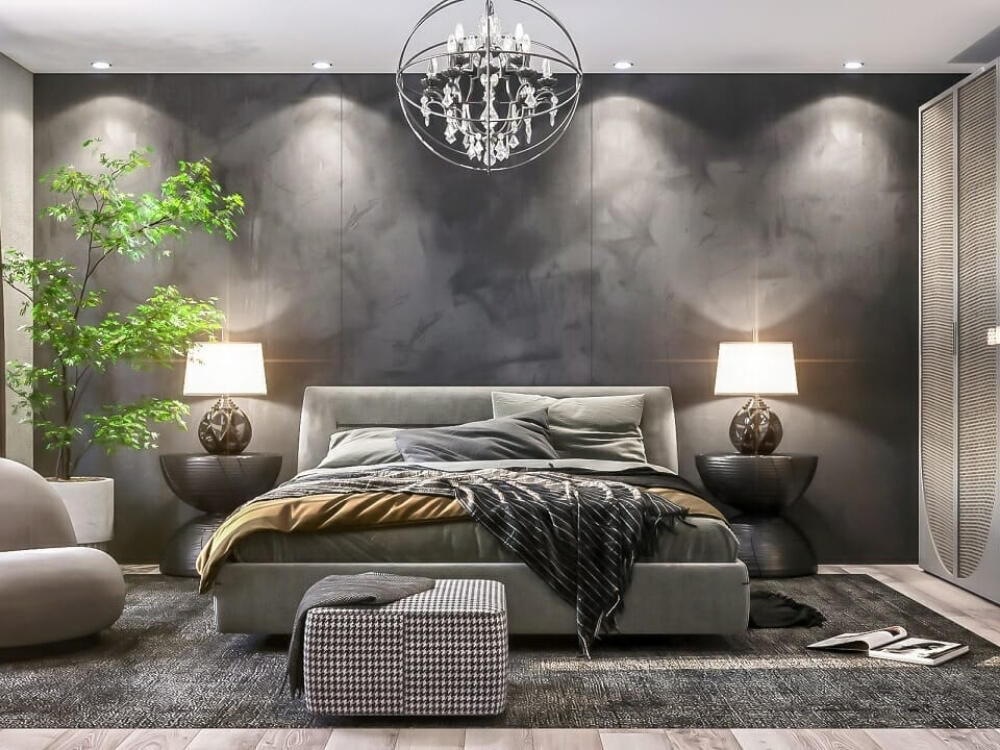 Phòng ngủ Đương đại thanh thoát với bố cục rõ ràng và chi tiết tinh giản mang vẻ sang trọng