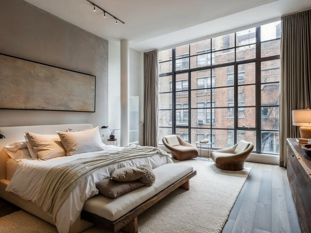 Phòng ngủ Đương đại thanh thoát với nội thất tối giản và khoảng trống hài hòa mang lại sự yên bình