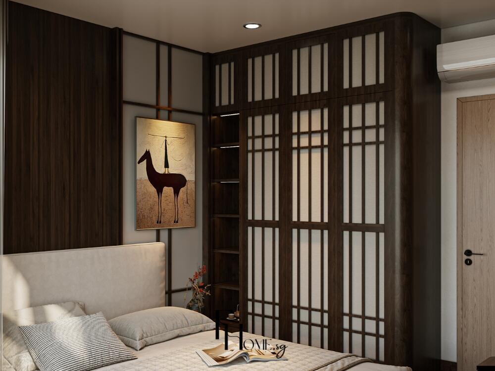 Phòng ngủ Japandi ấm áp với nội thất gỗ sáng màu và chất liệu tự nhiên tinh tế