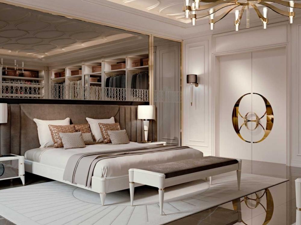 Phòng ngủ nhà phố 150m² thượng lưu thư thái với đường nét tinh xảo và không gian thoáng đãng