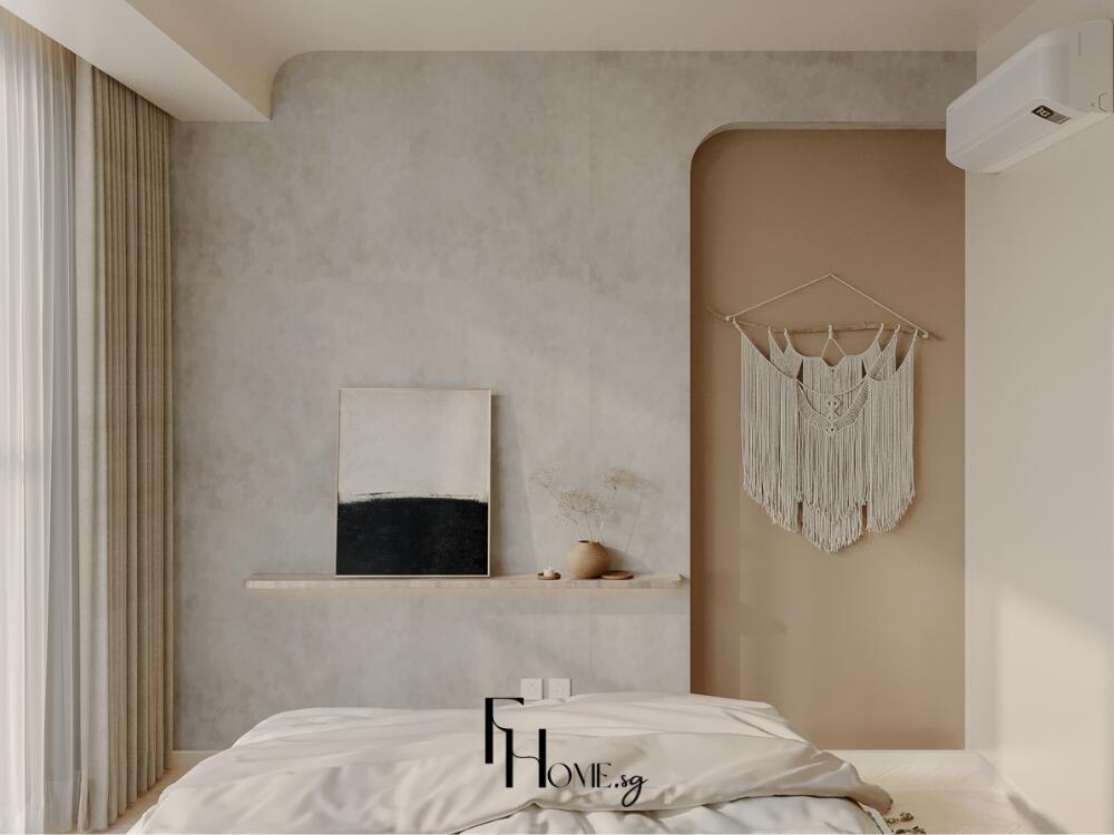 Phòng ngủ Rustic tiện nghi với nội thất đơn giản tập trung vào sự thoải mái