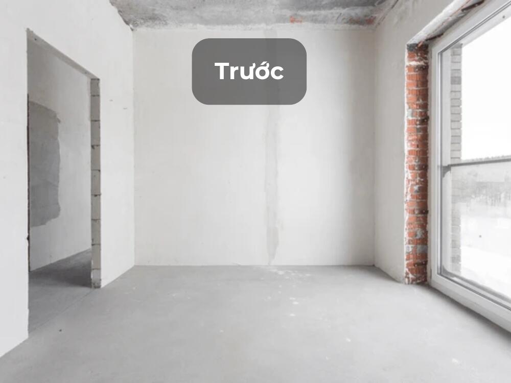 Phòng ngủ trước khi cải tạo còn chật hẹp và chưa tối ưu diện tích