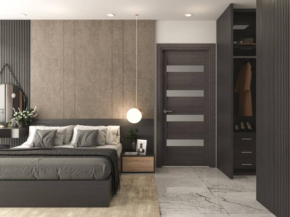 Phòng ngủ Urban tối giản với phụ kiện chọn lọc tinh gọn giữ cho không gian thanh lịch nhẹ nhàng