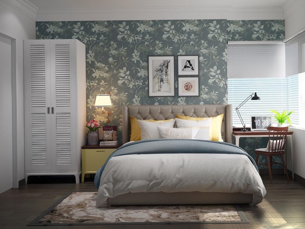 Phòng ngủ vintage hoài niệm nhẹ nhàng mang cảm giác thư thái tự nhiên