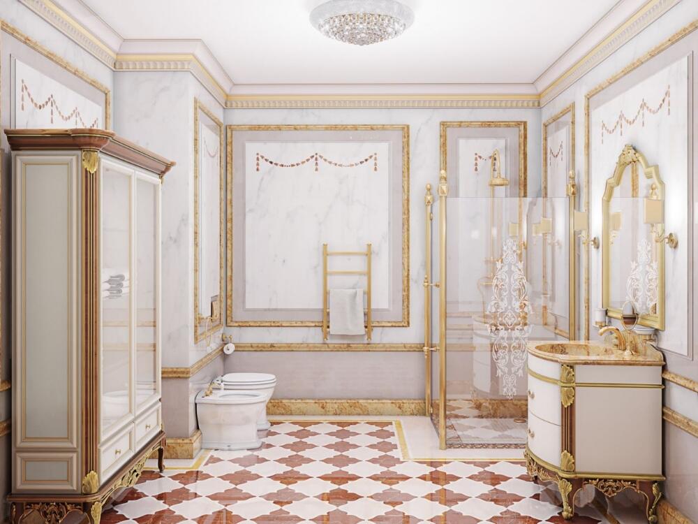 Phòng tắm Classic thanh lịch sạch sẽ mang lại cảm giác thư giãn như spa tại gia