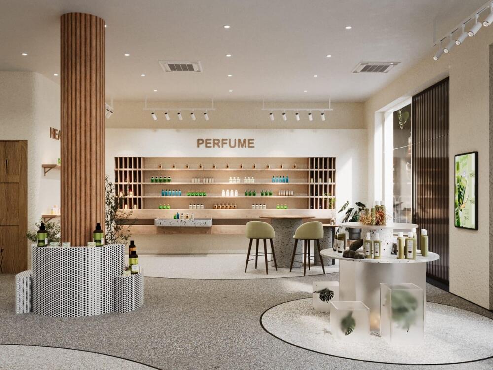 Showroom giữ phong cách thiết kế xuyên suốt tạo không gian thống nhất hài hòa và chuyên nghiệp