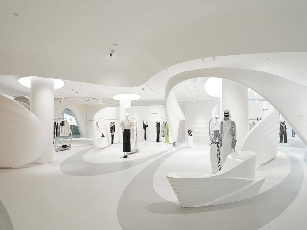 Showroom ứng dụng màu chủ đạo nhất quán giúp tăng cảm xúc và bản sắc thương hiệu