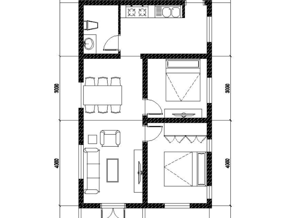 Sưu tầm - Bản vẽ nhà phố 30m2 cấp 4