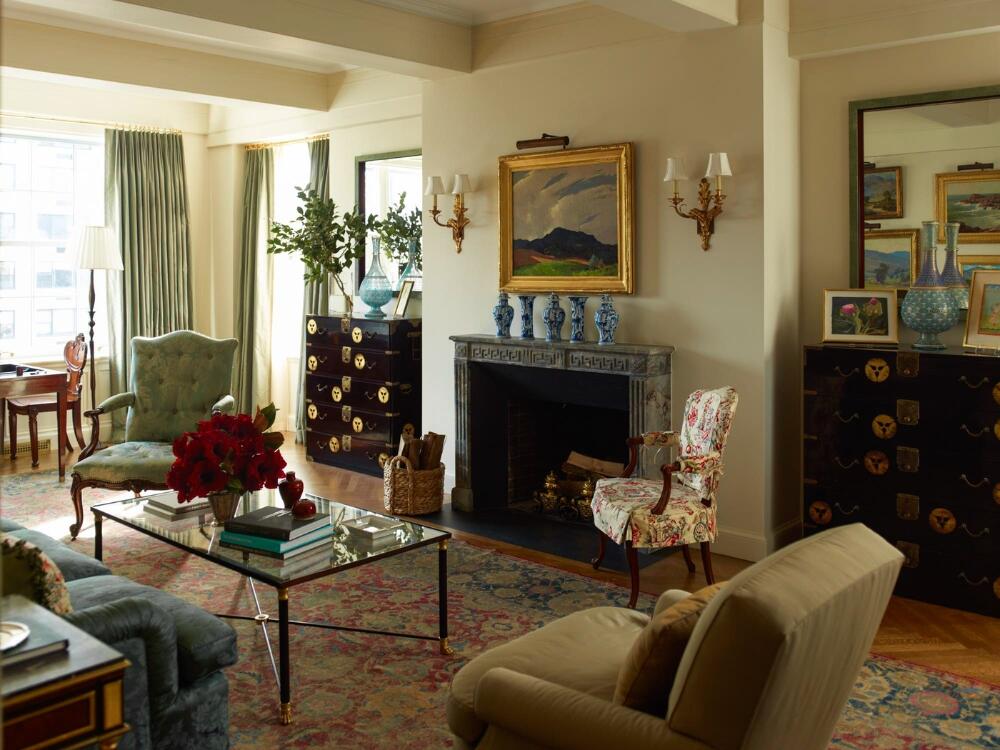 Sưu tầm - Nét Tân cổ điển ấm cúng, hòa quyện nội thất hoài cổ, lò sưởi và thảm hoa văn sang trọng