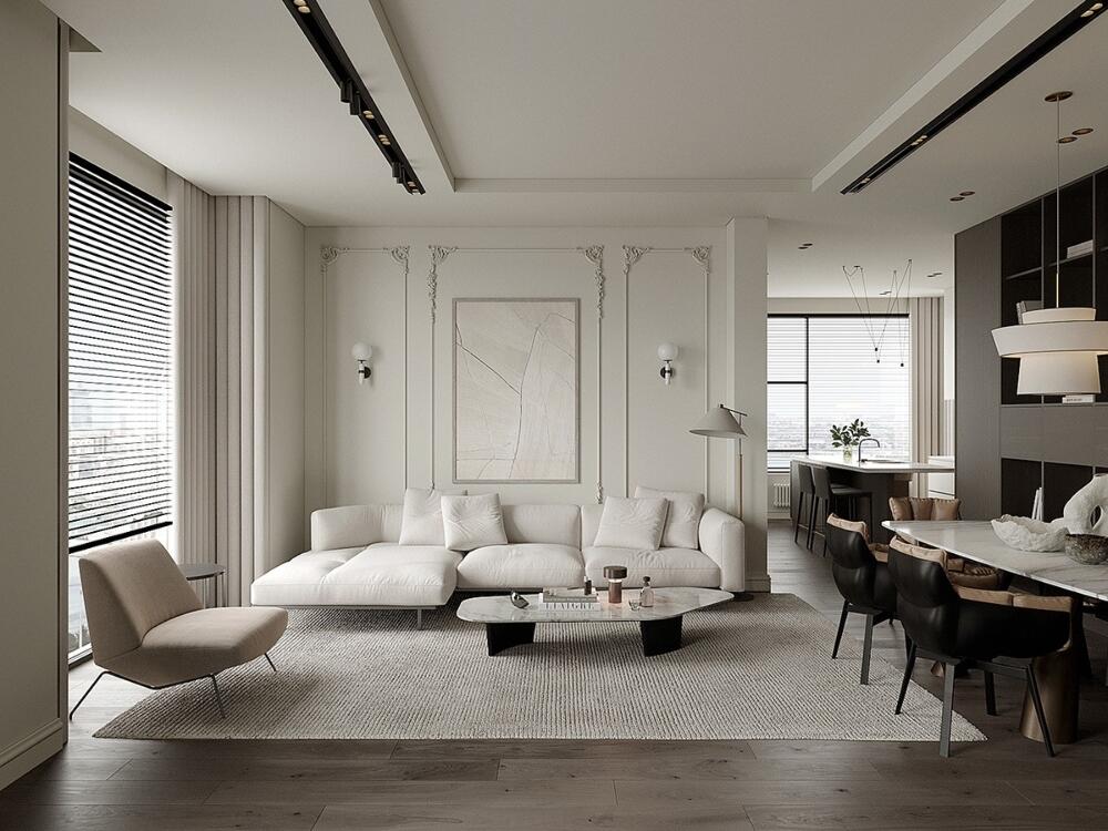 Sưu tầm - Thiết kế tân cổ điển cộng với phong cách tối giản, tinh tế trong sắc trắng của đồ nội thất nhã nhặn