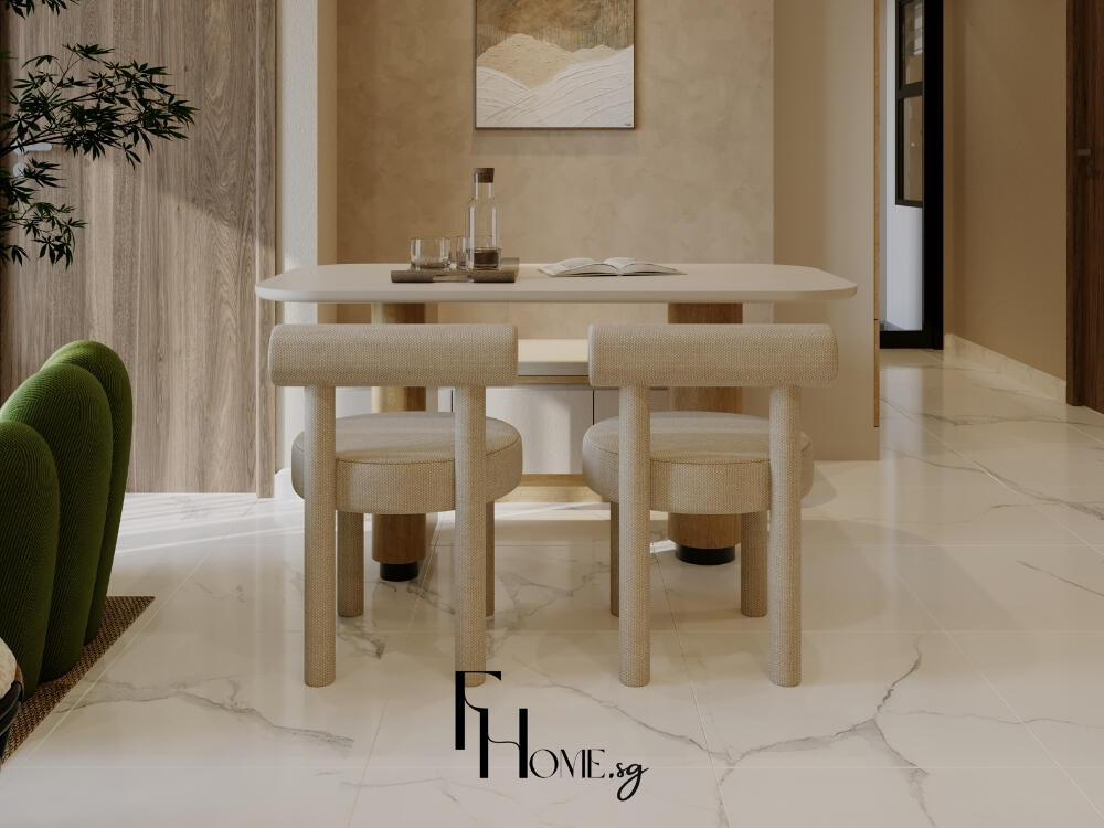 Thiết kế bàn ăn gỗ sồi sang trọng ấm áp phù hợp phong cách cao cấp