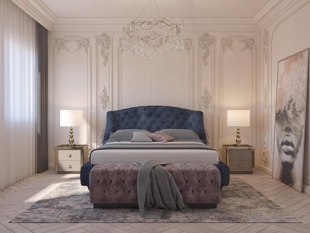Vách đầu giường bọc nỉ cao cấp mang lại cảm giác ấm cúng và sang trọng cho không gian nghỉ ngơi