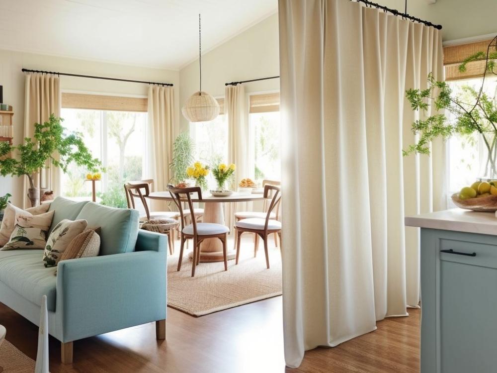 Vách ngăn linh động với rèm hạt dễ thay đổi phù hợp nhiều không gian