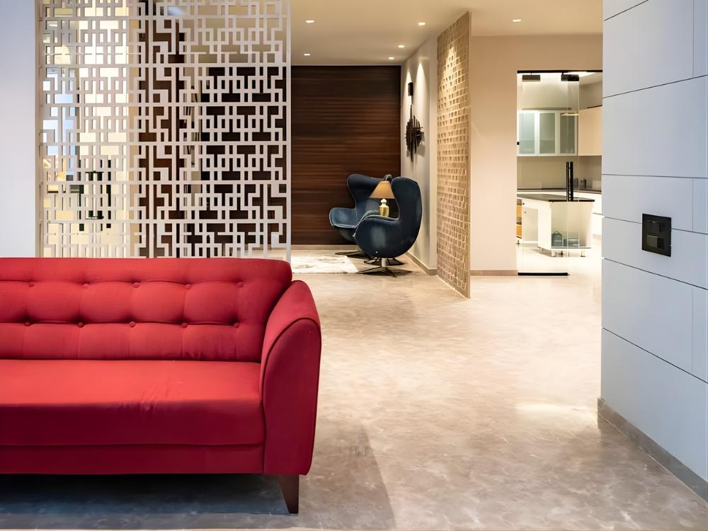 Vách ngăn nổi bật với sơn tĩnh điện chống gỉ phù hợp không gian cá tính