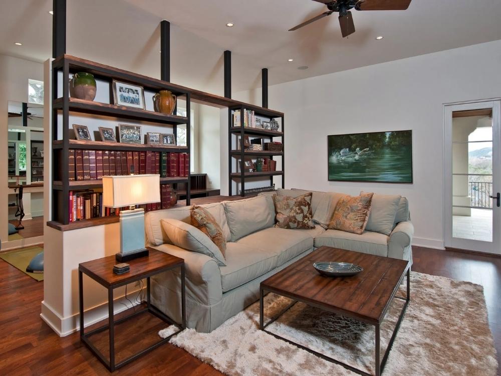 Vách ngăn tiện dụng với hệ kệ mở vừa phân tách vừa trưng bày decor