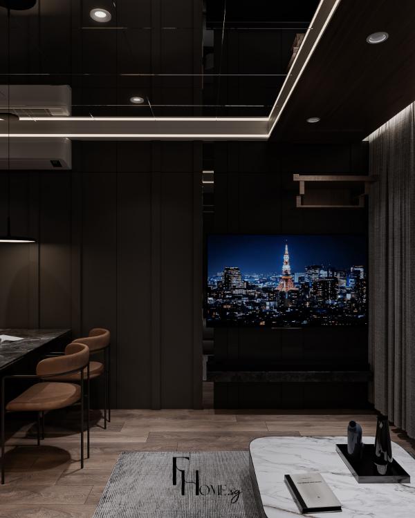 Phòng khách căn hộ Vinhomes Grand Park 59m2 phong cách Modern Luxury-view 3