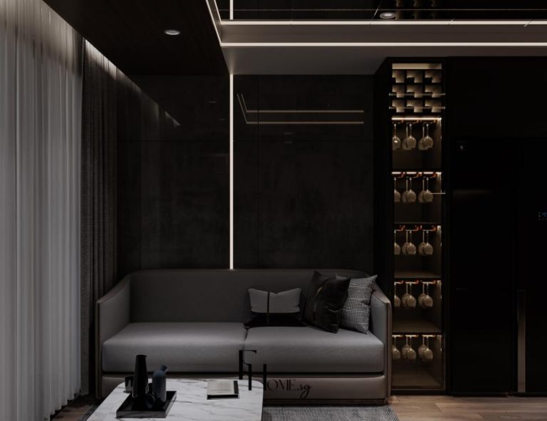 Phòng khách căn hộ Golden Mansion 109m2 phong cách Hiện đại luxury