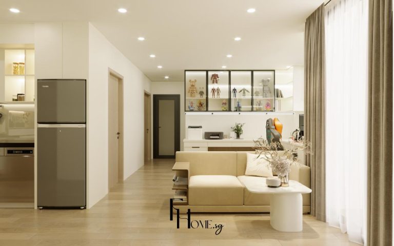 Phong khách căn hộ Vinhomes Grand Park 70m2 phong cách hiện đại view 2