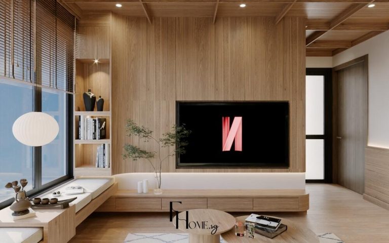 Phòng khách chung cư Vinhomes Grand Park 1 70m2 phong cách Japandi view 2