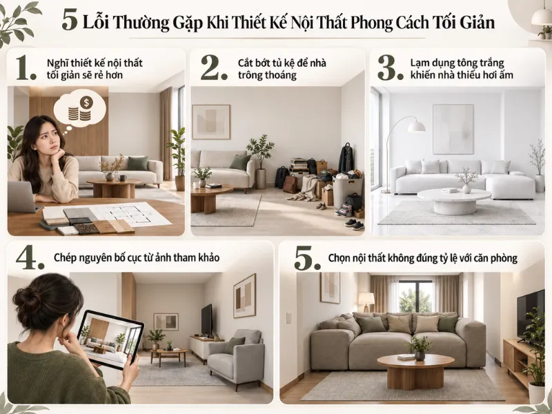 5 lỗi thường gặp khi thiết kế nội thất phong cách tối giản