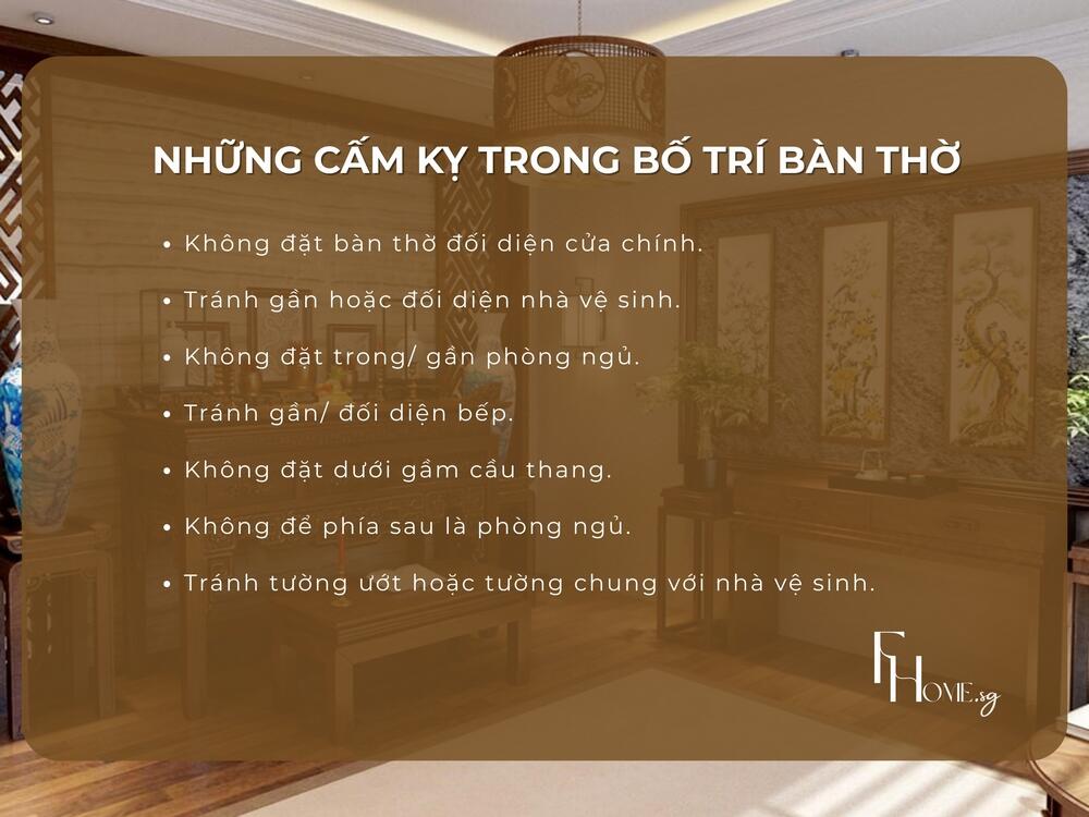 Những cấm kỵ khi đặt bàn thờ